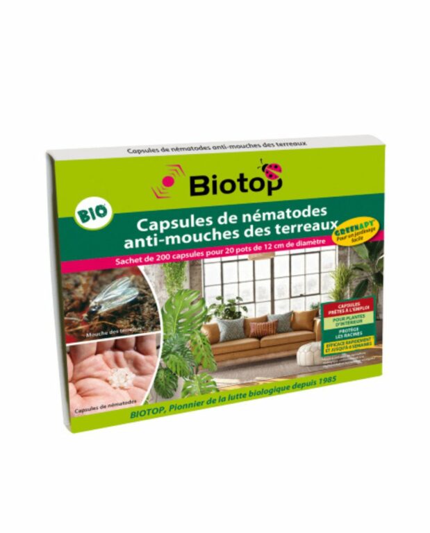 200 Capsules de nématodes Anti-Thrips et mouches des terreaux