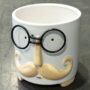 Cache-pot en Céramique avec Moustache et Lunettes