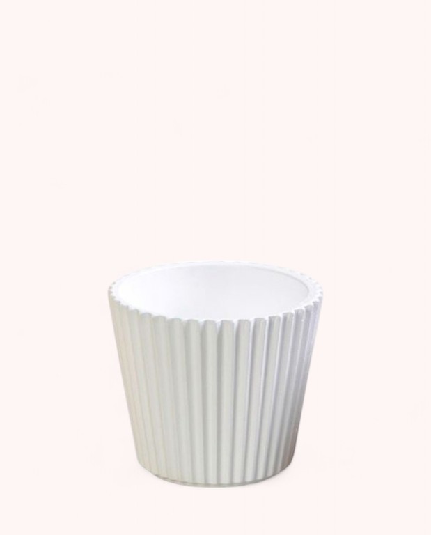 Cache-pot Céramique dentelé blanc 6cm