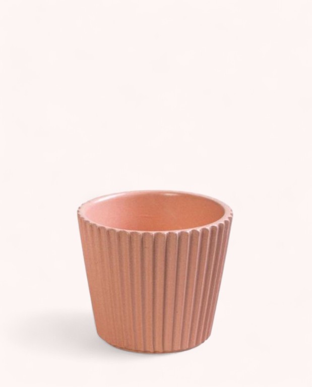 Cache-pot Céramique dentelé rose 6cm