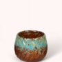 Cache-pot Céramique bleu et marron 6cm