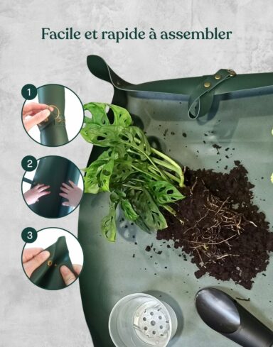 Grand Tapis de Rempotage en Simili Cuir Vert pour Plantes alternative