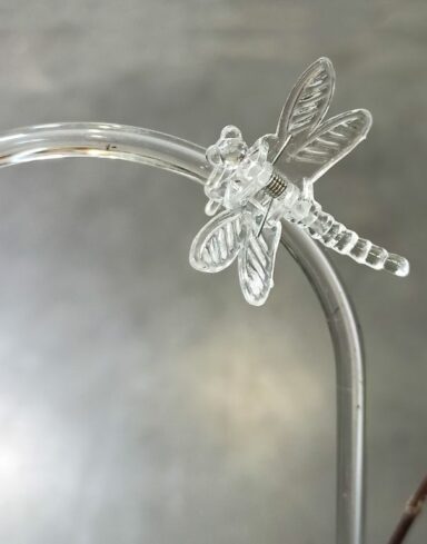 Pinces transparentes Libellules X10 pour Tuteur Plante