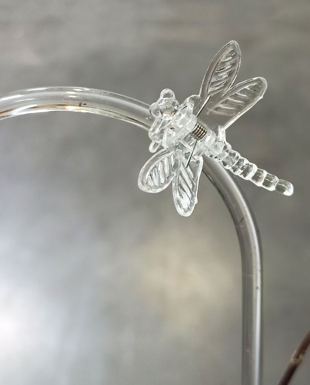 Pinces transparentes Libellules X10 pour Tuteur Plante