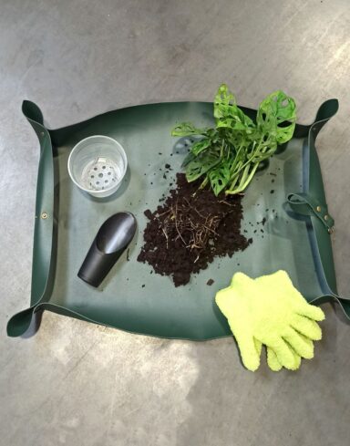 Grand Tapis de Rempotage en Simili Cuir Vert pour Plantes