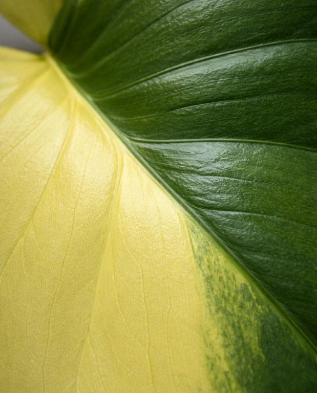 Monstera Deliciosa Aurea detail feuilles jaunes