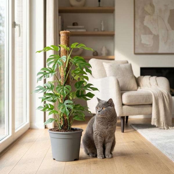 Monstera Minima avec tuteur - Monstera Rhaphidophora tetrasperma - Pot de 19cm - Hauteur 90cm