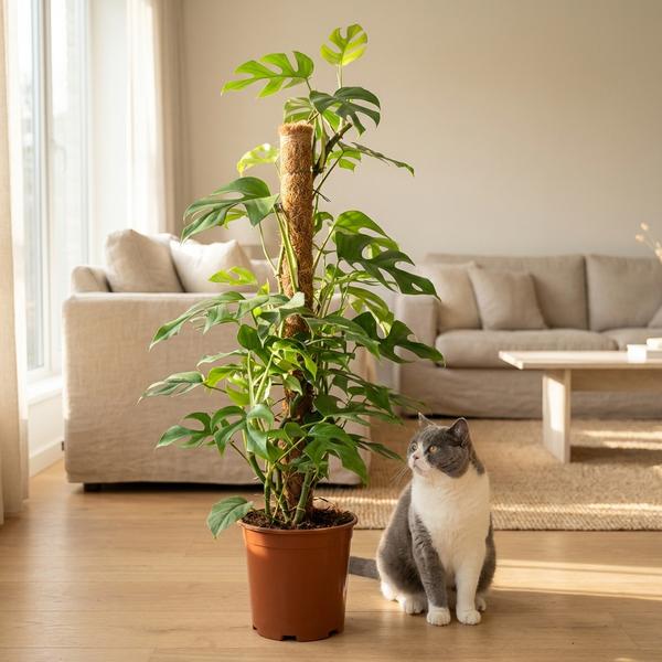 Monstera Minima avec tuteur - Monstera Rhaphidophora tetrasperma - Pot de 19cm - Hauteur 90cm